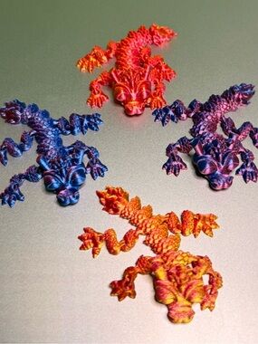 3D dragons Vibrant Red & Blue purple fidget toys